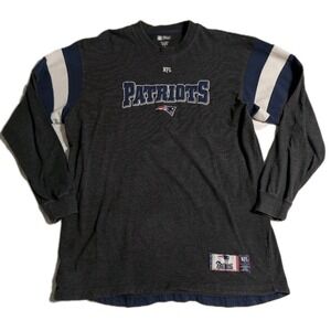 New England Patriots NFL Team Apparel Long Sleeve Shirt Men's XL Gray